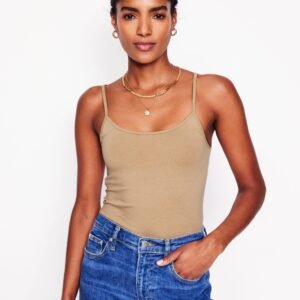 Plain Cami Top-Medium Beige