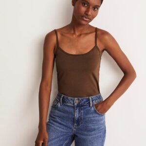 Plain Cami Top-Deep Brown