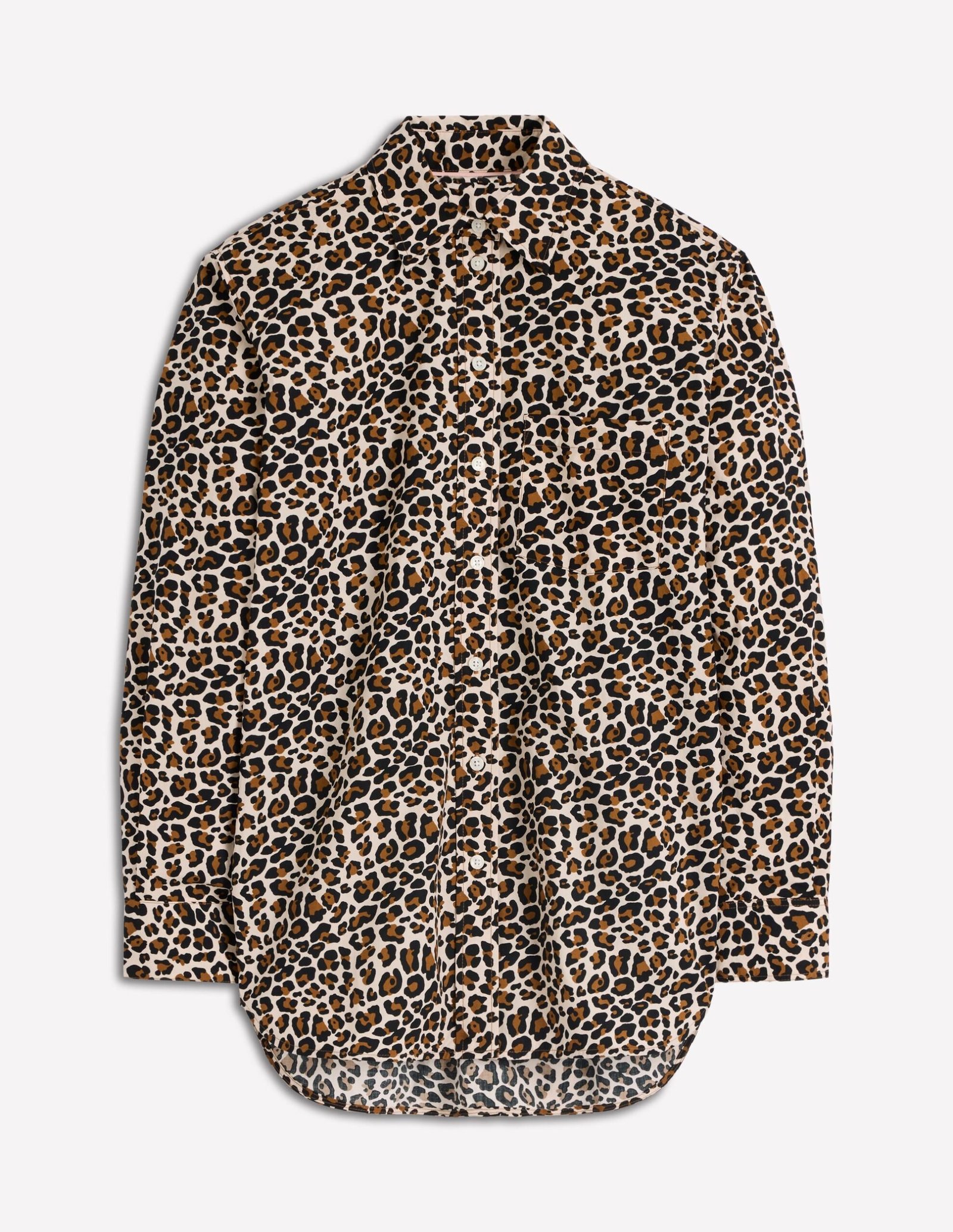 Sadie Relaxed Cotton Shirt-Soft Cream, Leopard Flow - Image 5